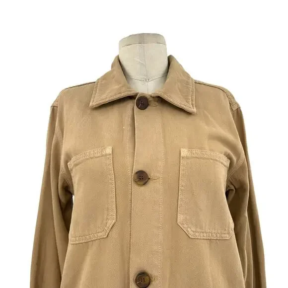 Reformation Dylan Jacket Wheat Khaki Wash Size‎ Medium - Picture 2 of 11